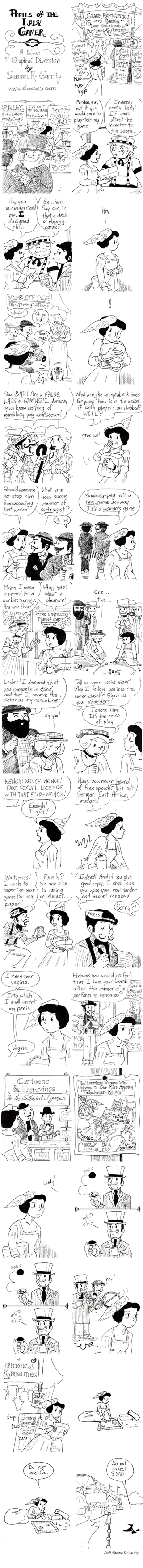 Illustration for article titled Terrible 'Girl Gamer' Sexism, Imagined As Even Worse 1900s Sexism